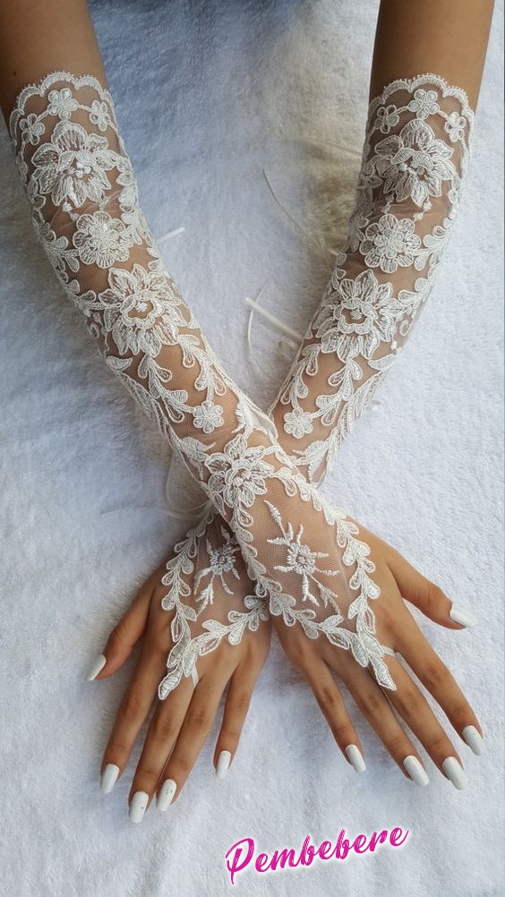 Düğün eldivenleri, dantel manşetler - Kadın Ve Moda Kombinler