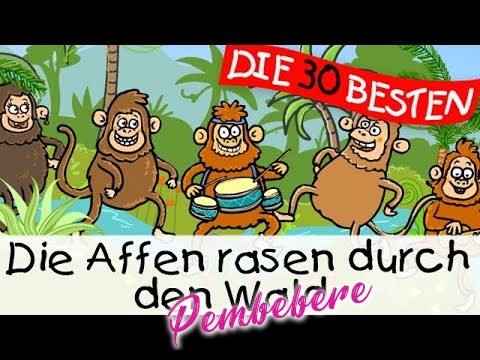 Die Affen rasen durch den Wald